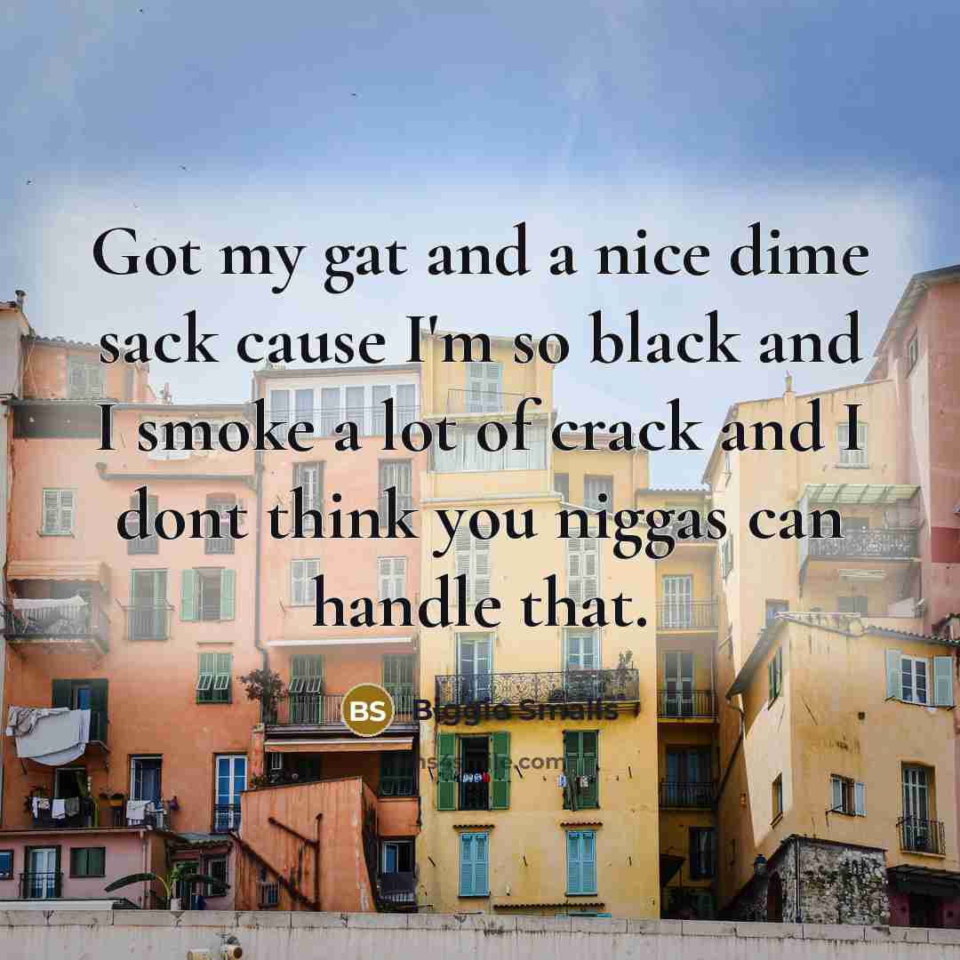 “Got my gat and a nice dime sack cause I'm…” quote by Biggie Smalls