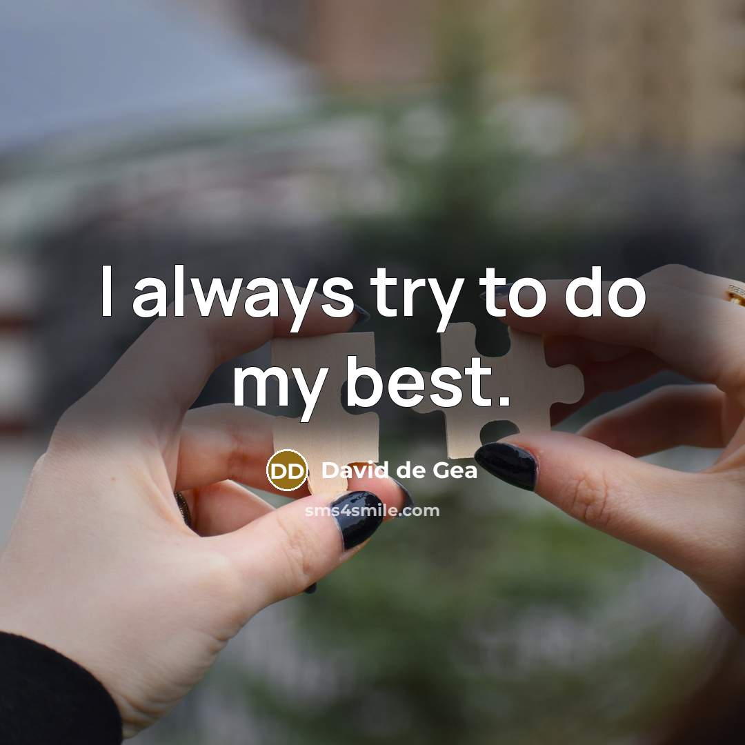 “I always try to do my best.…” quote by David de Gea