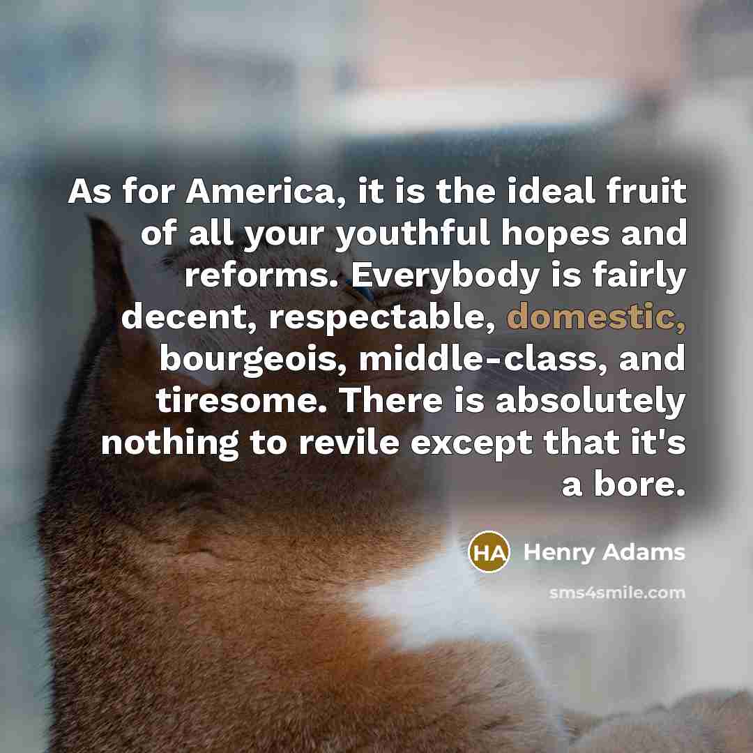 “As for America, it is the ideal fruit of all…” quote by Henry Adams