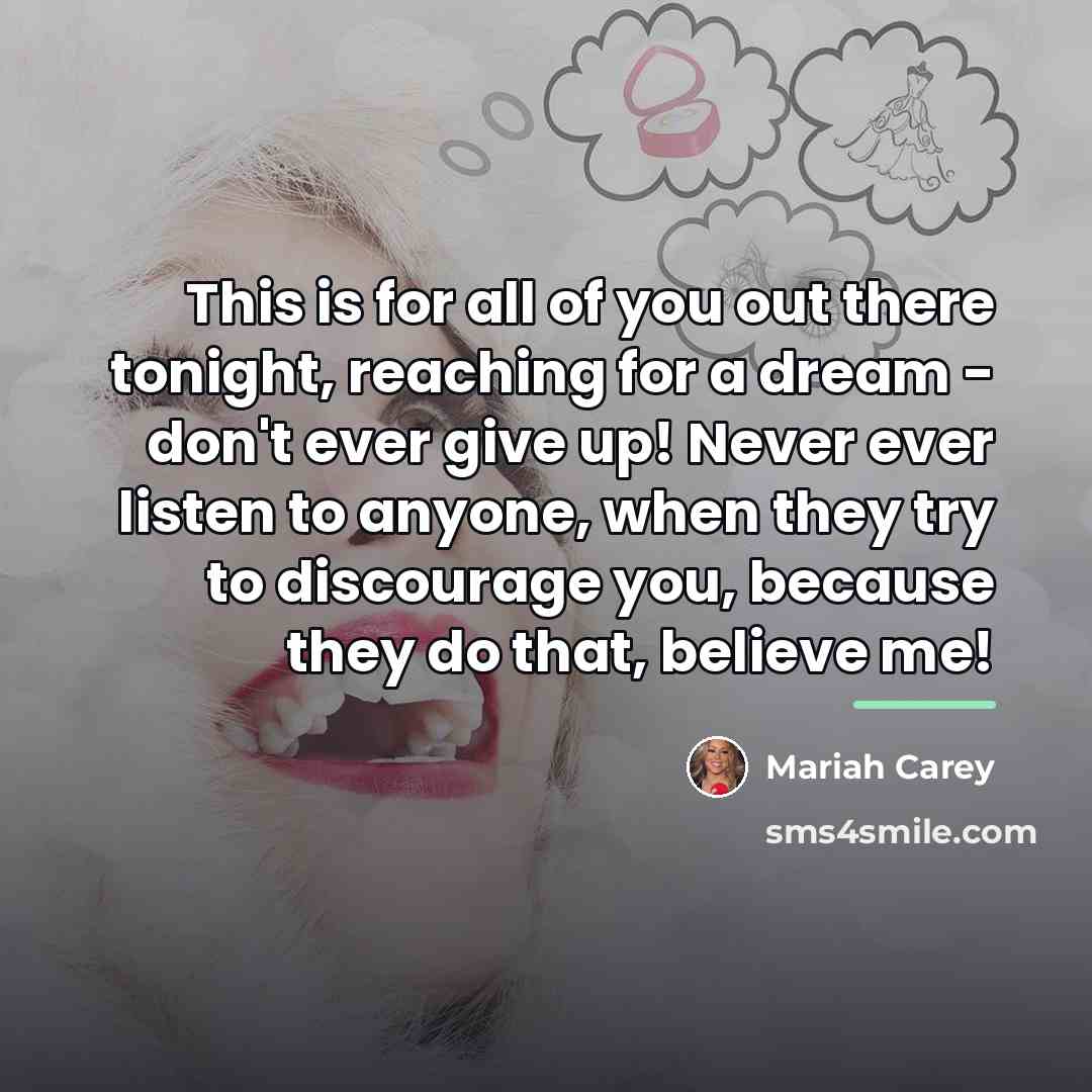 “This is for all of you out there tonight, reaching…” quote by Mariah Carey