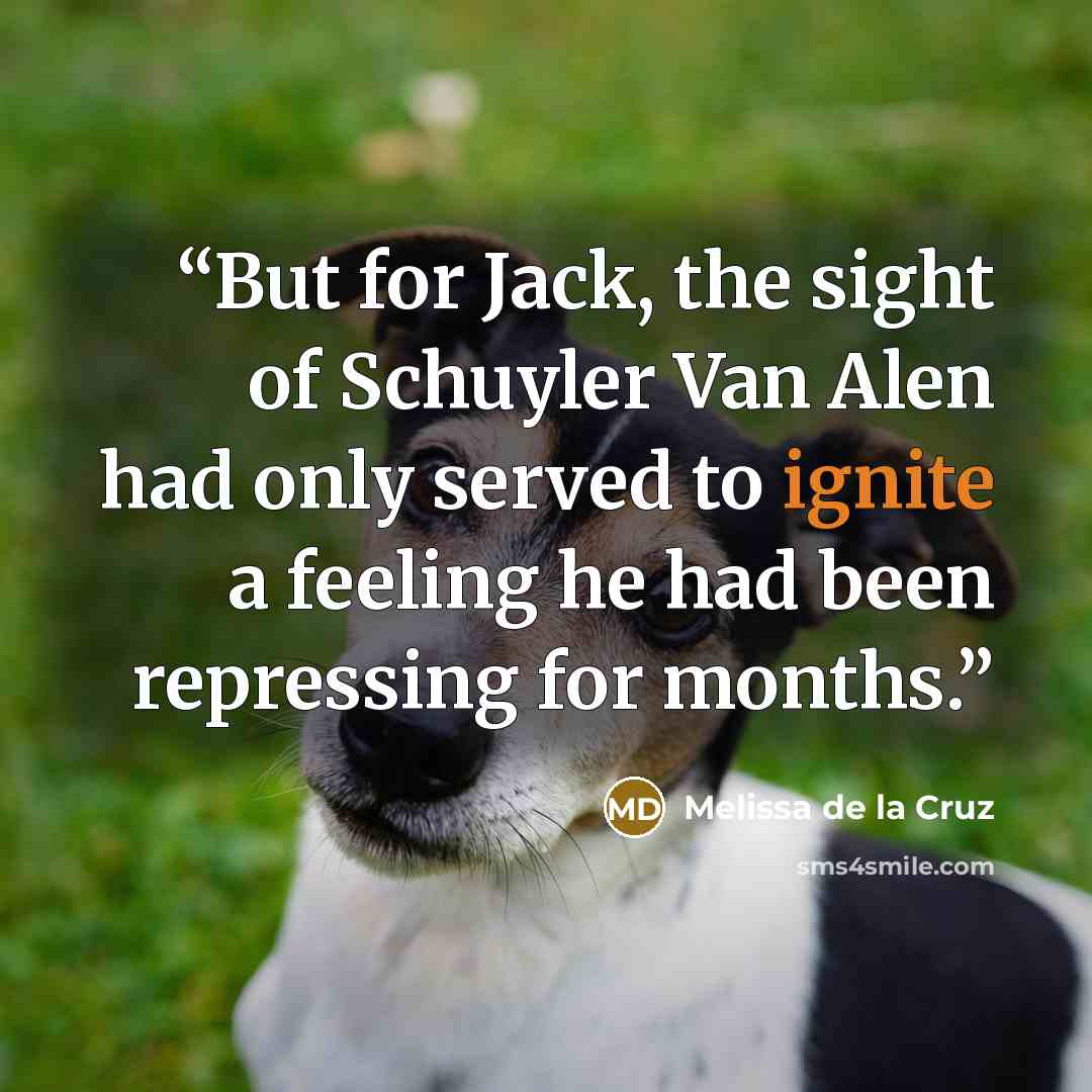 “But for Jack, the sight of Schuyler Van Alen had only served to ignite a feeling he had been repressing for months.” quote by Melissa de la Cruz