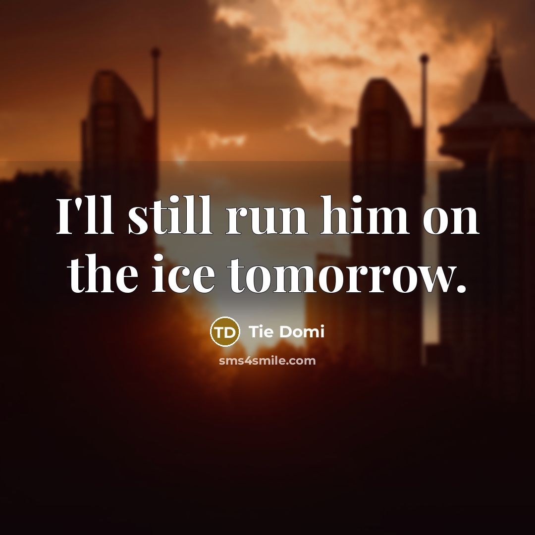 “I'll still run him on the ice tomorrow.…” quote by Tie Domi
