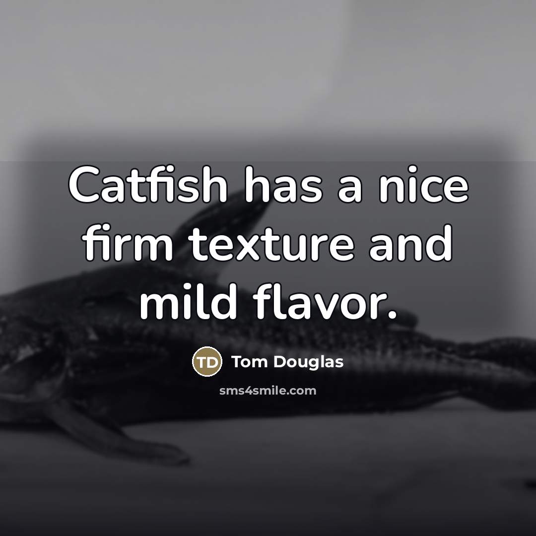“Catfish has a nice firm texture and mild flavor.…” quote by Tom Douglas