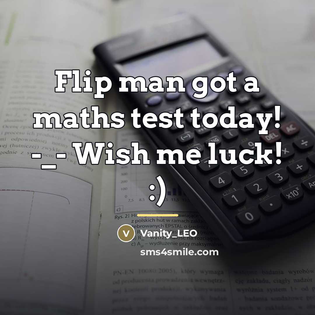 “Flip man got a maths test today! -_- Wish me…” quote by Vanity_LEO