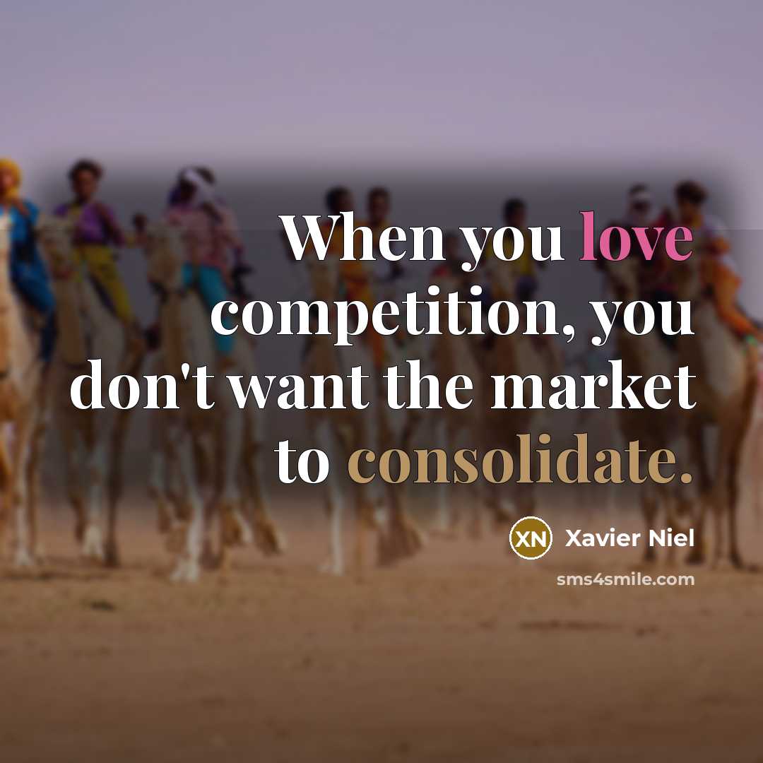 “When you love competition, you don't want the market to…” quote by Xavier Niel