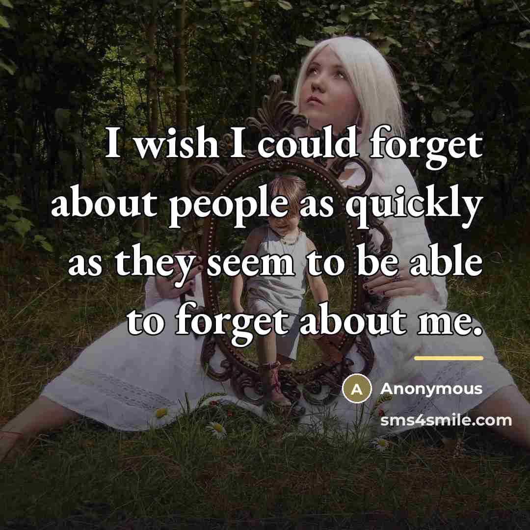 “I wish I could forget about people as quickly as…” quote by Anonymous