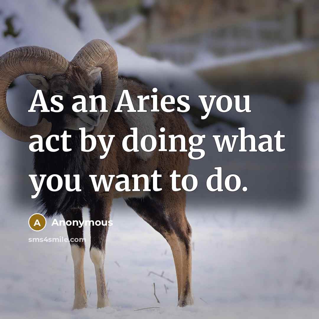 “As an Aries you act by doing what you want…” quote by Anonymous