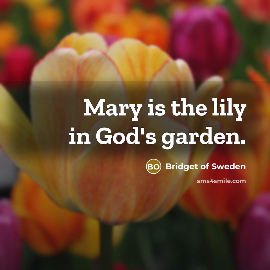 “Mary is the lily in God's garden.” quote by Bridget of Sweden