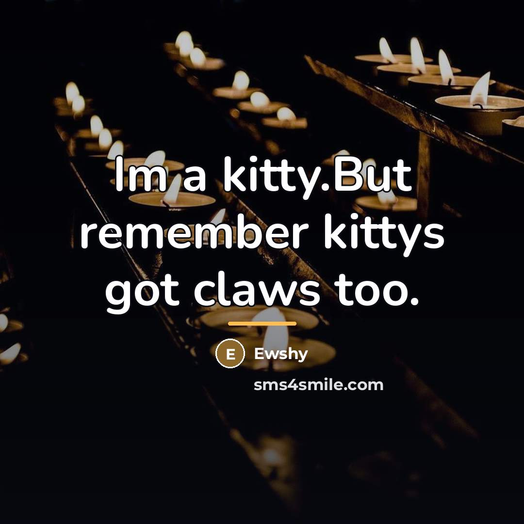 “Im a kitty.But remember kittys got claws too.…” quote by Ewshy