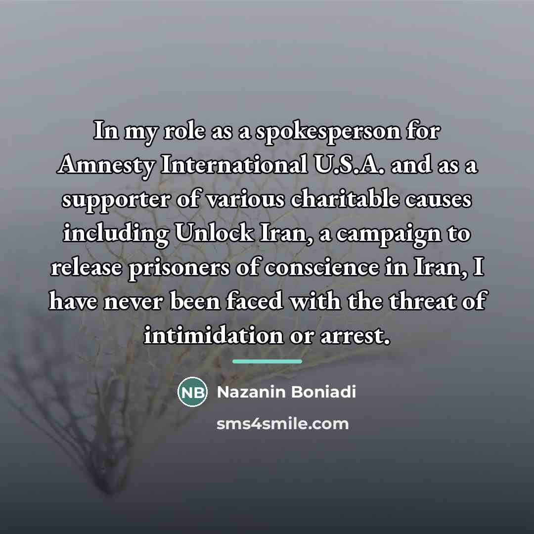 “In my role as a spokesperson for Amnesty International U.S.A.…” quote by Nazanin Boniadi