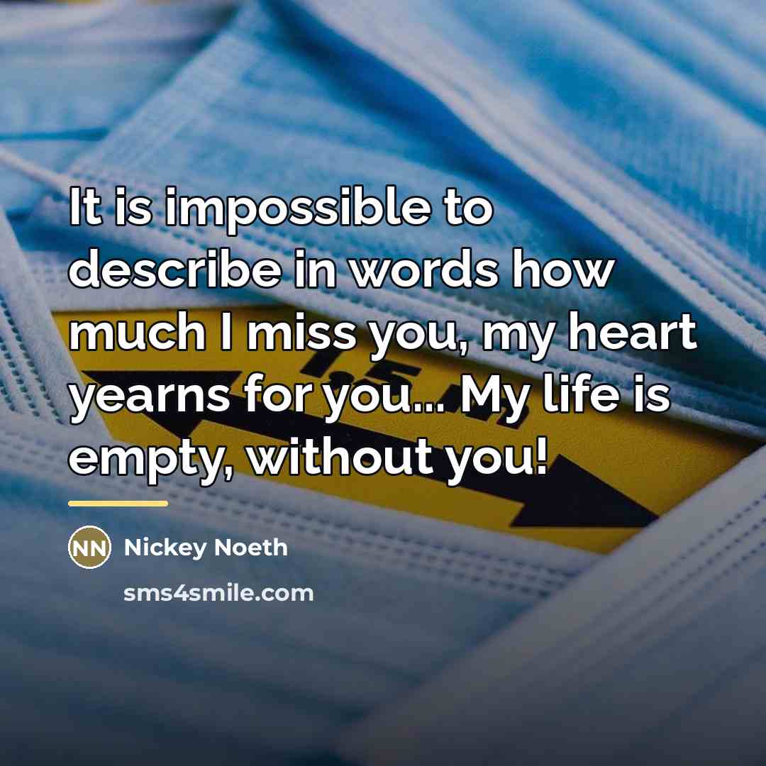 “It is impossible to describe in words how much I…” quote by Nickey Noeth