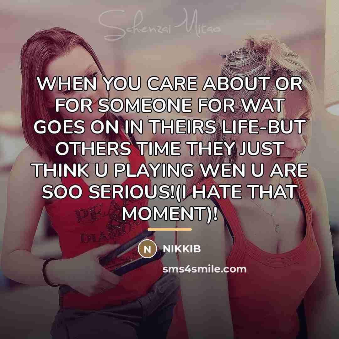 “WHEN YOU CARE ABOUT OR FOR SOMEONE FOR WAT GOES…” quote by NIKKIB