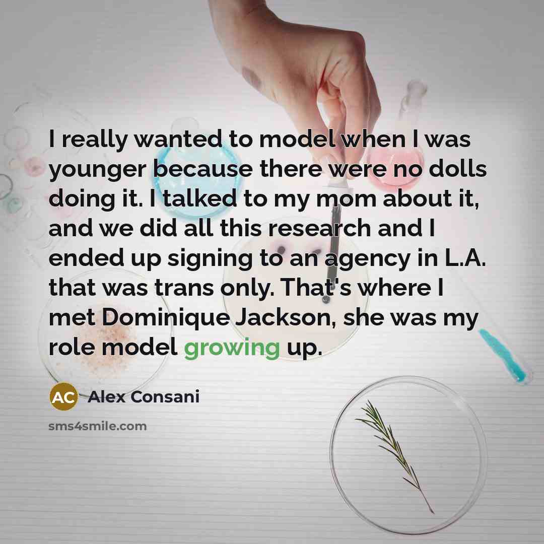 “I really wanted to model when I was younger because…” quote by Alex Consani