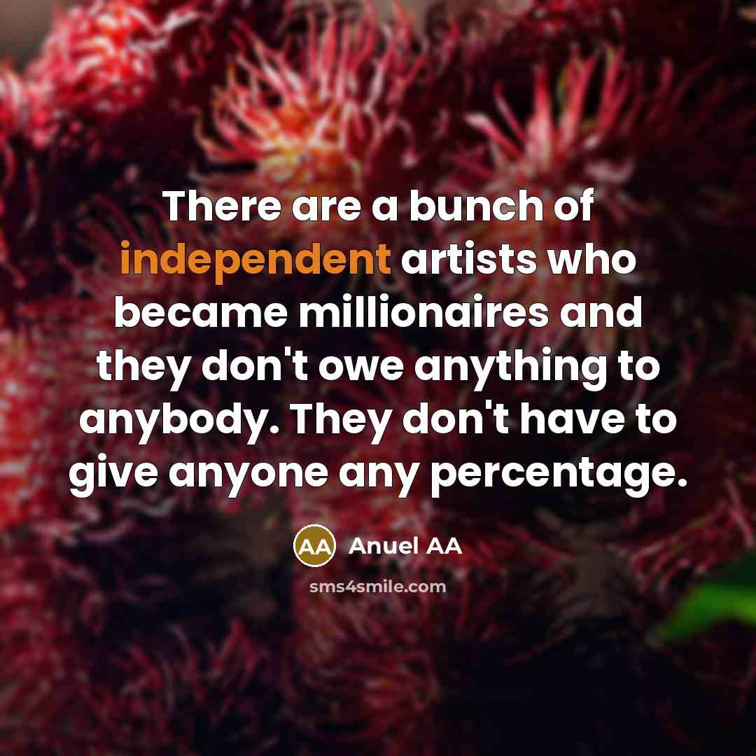 “There are a bunch of independent artists who became millionaires…” quote by Anuel AA