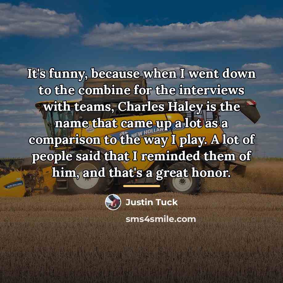 “It's funny, because when I went down to the combine…” quote by Justin Tuck