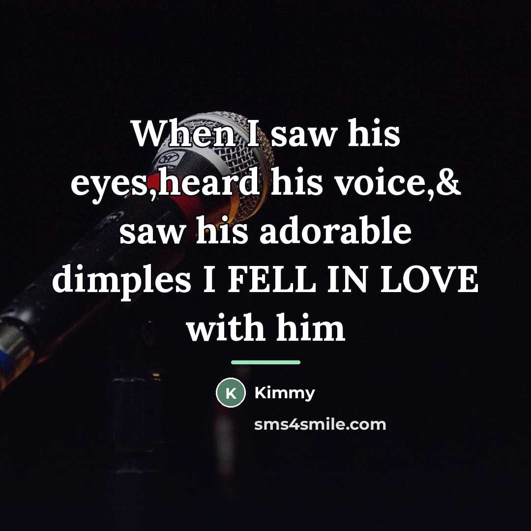 “When I saw his eyes,heard his voice,& saw his adorable…” quote by Kimmy