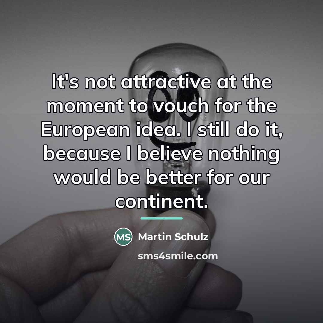 “It's not attractive at the moment to vouch for the…” quote by Martin Schulz