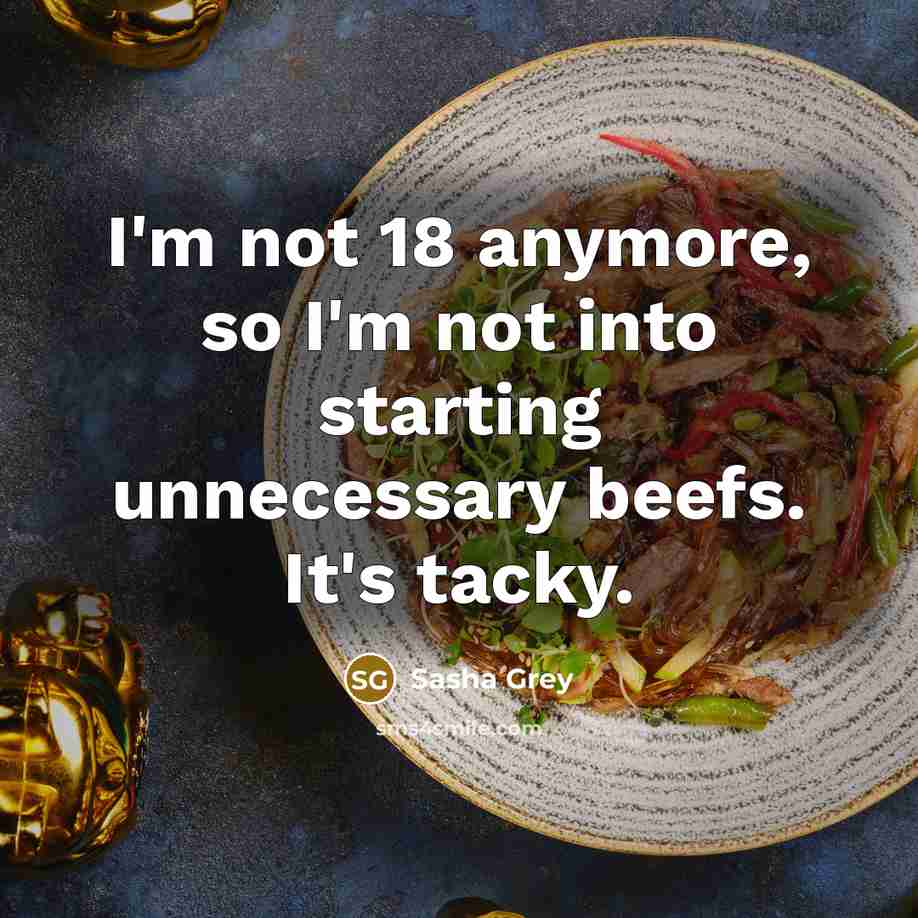 “I'm not 18 anymore, so I'm not into starting unnecessary…” quote by Sasha Grey