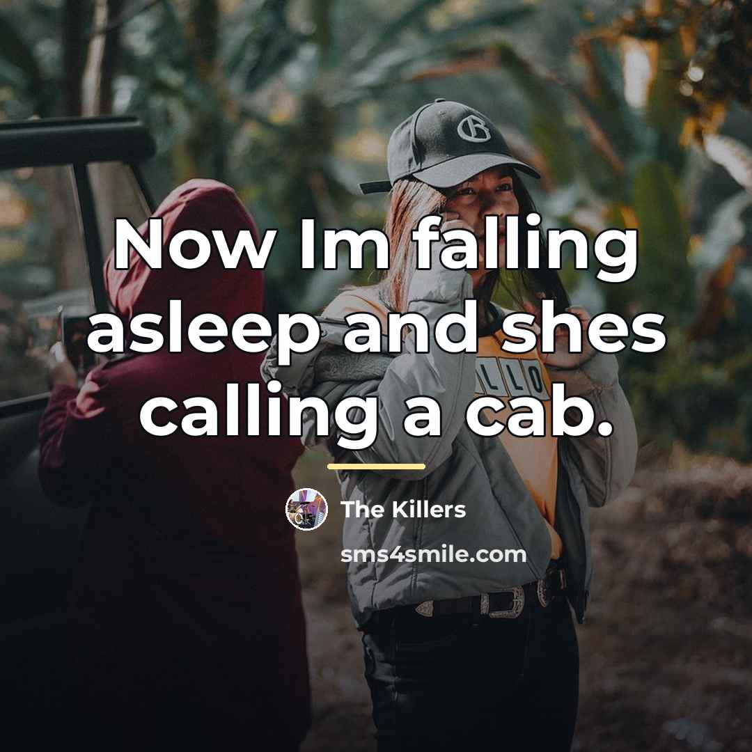 “Now Im falling asleep and shes calling a cab.…” quote by The Killers