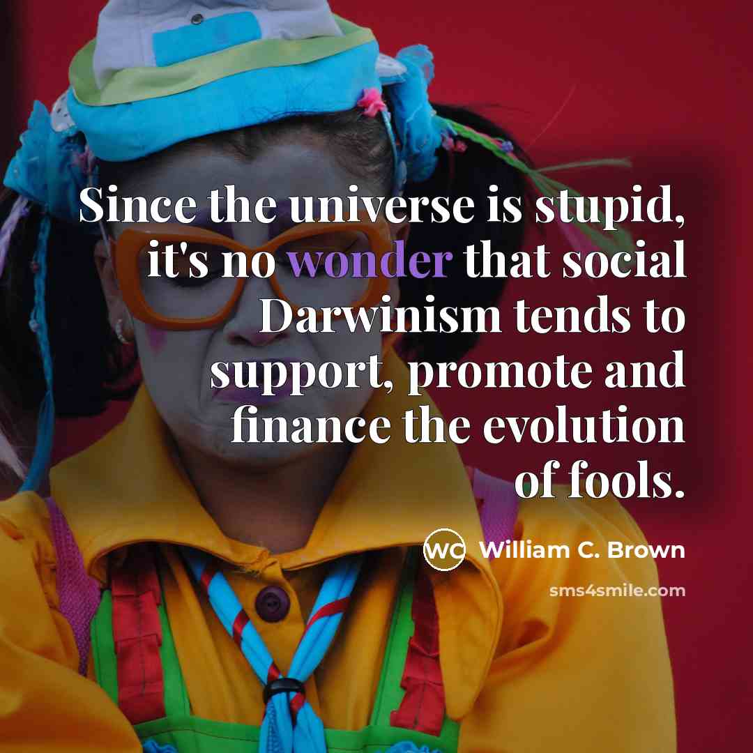 “Since the universe is stupid, it's no wonder that social…” quote by William C. Brown