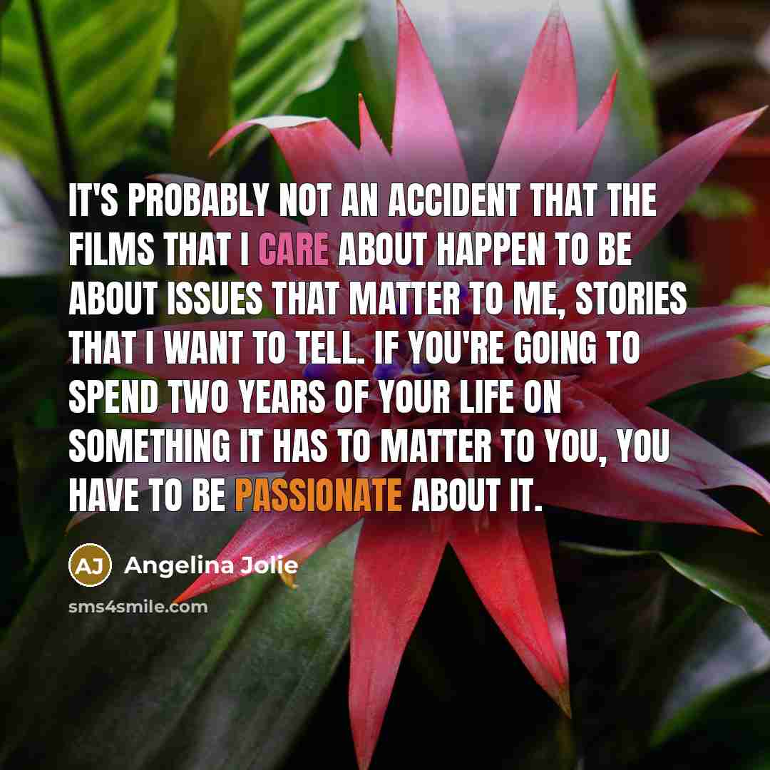 “It's probably not an accident that the films that I…” quote by Angelina Jolie