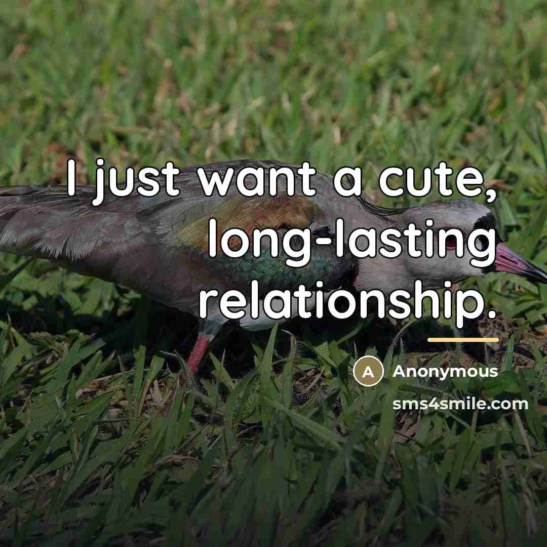 “I just want a cute, long-lasting relationship.…” quote by Anonymous