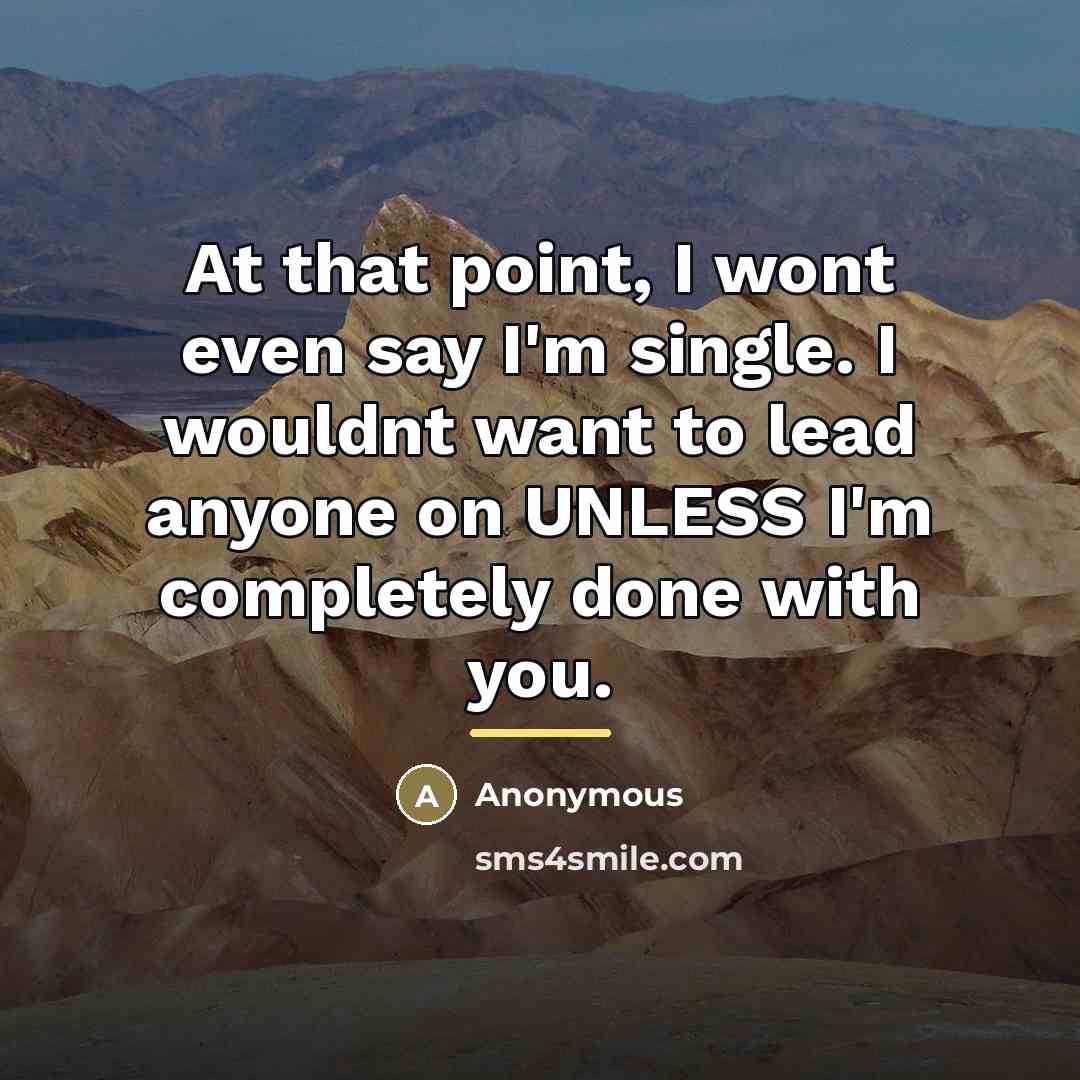 “At that point, I wont even say I'm single. I…” quote by Anonymous