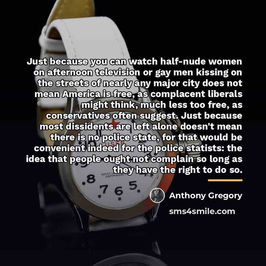 “Just because you can watch half-nude women on afternoon television…” quote by Anthony Gregory