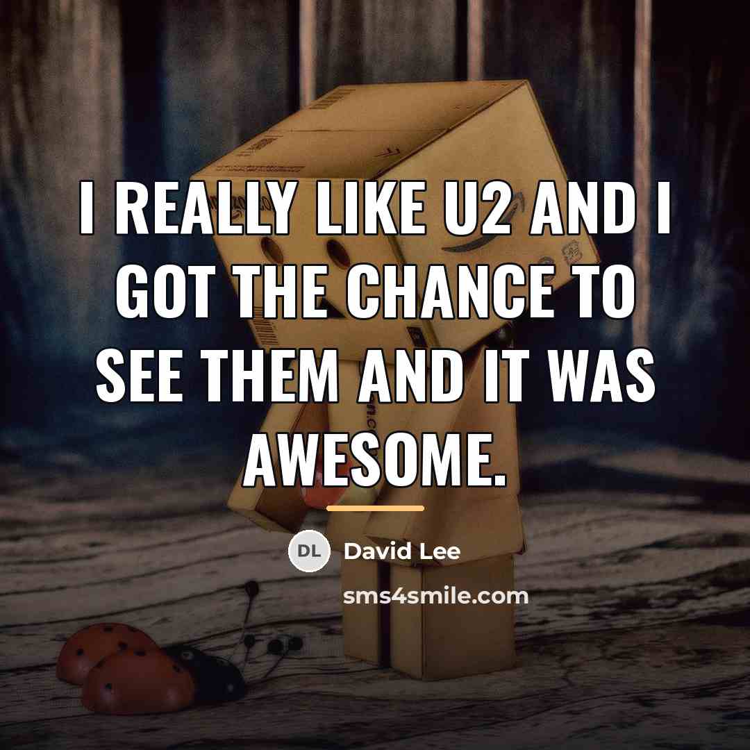 “I really like U2 and I got the chance to…” quote by David Lee