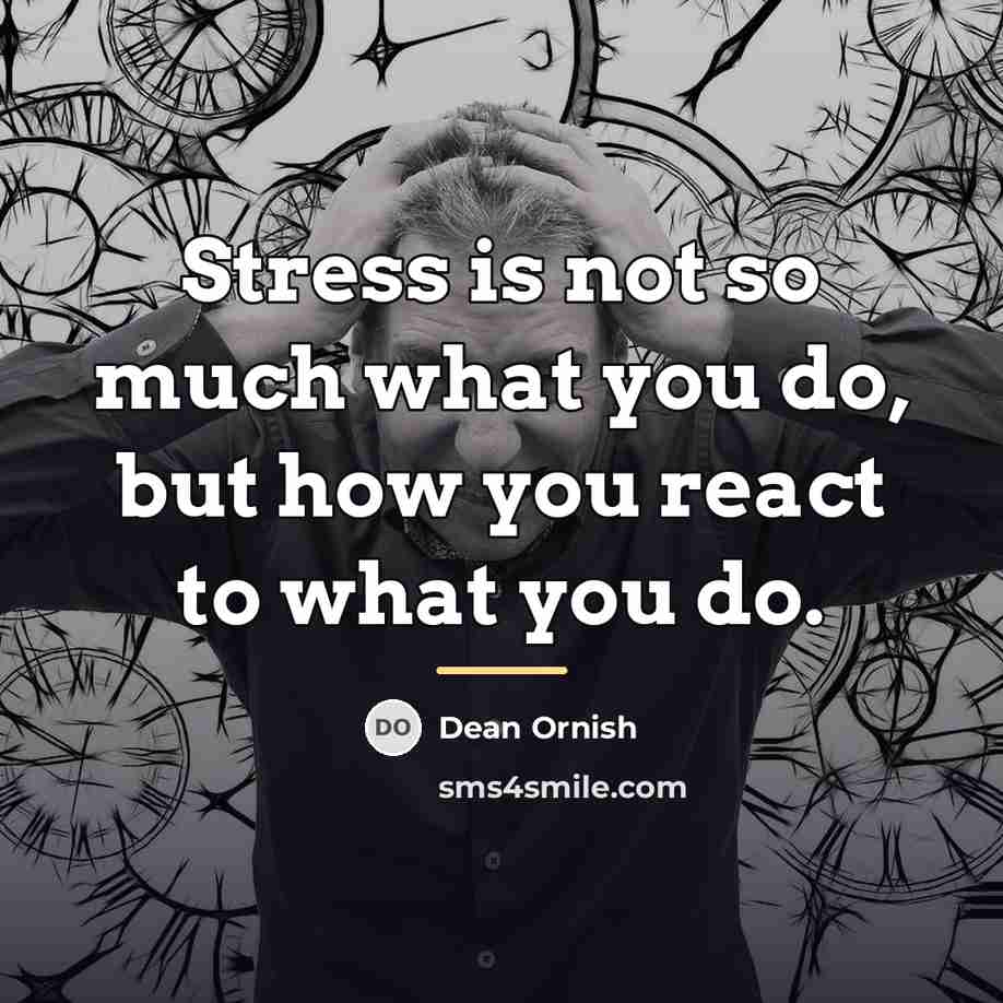 “Stress is not so much what you do, but how…” quote by Dean Ornish