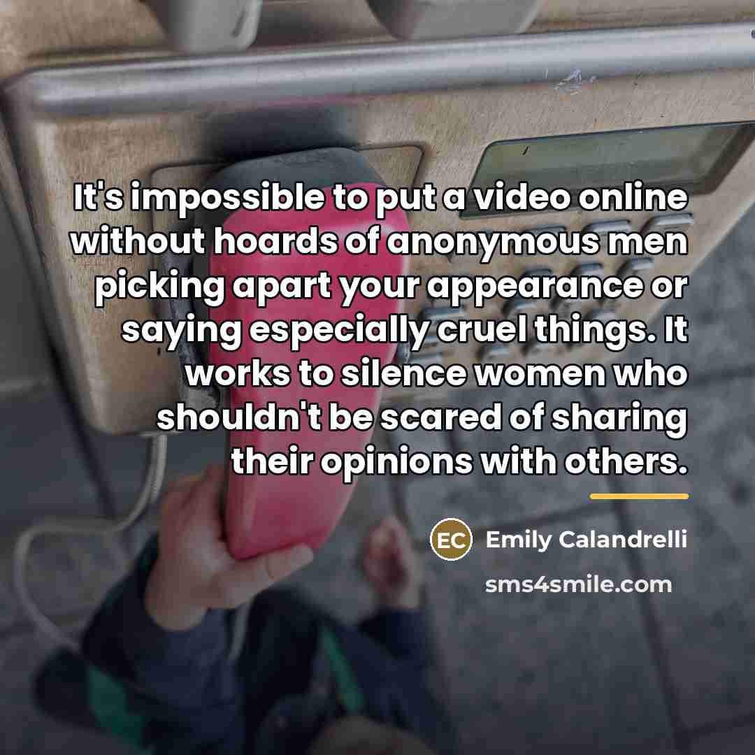 “It's impossible to put a video online without hoards of…” quote by Emily Calandrelli