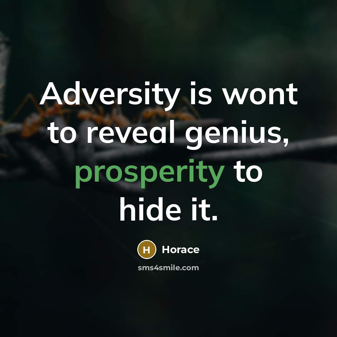 “Adversity is wont to reveal genius, prosperity to hide it.…” quote by Horace