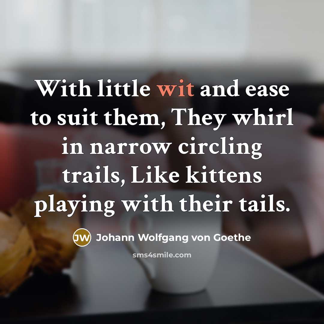 “With little wit and ease to suit them, They whirl…” quote by Johann Wolfgang von Goethe