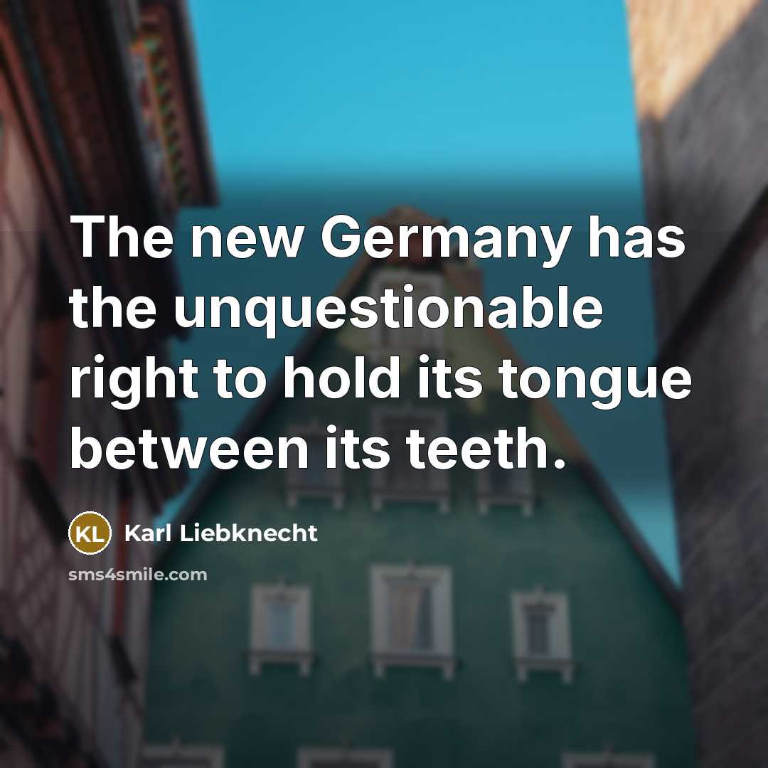 “The new Germany has the unquestionable right to hold its…” quote by Karl Liebknecht
