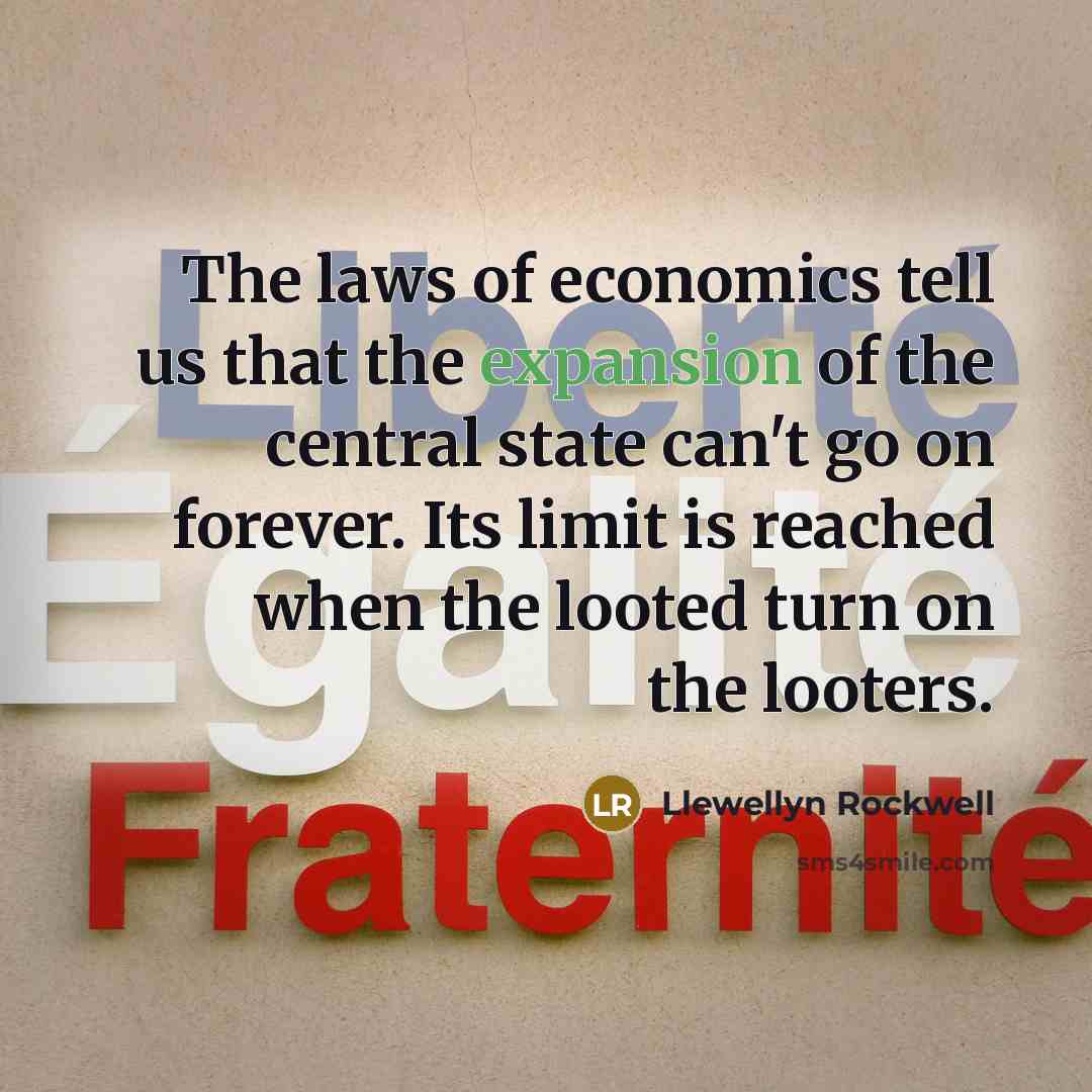 “The laws of economics tell us that the expansion of…” quote by Llewellyn Rockwell