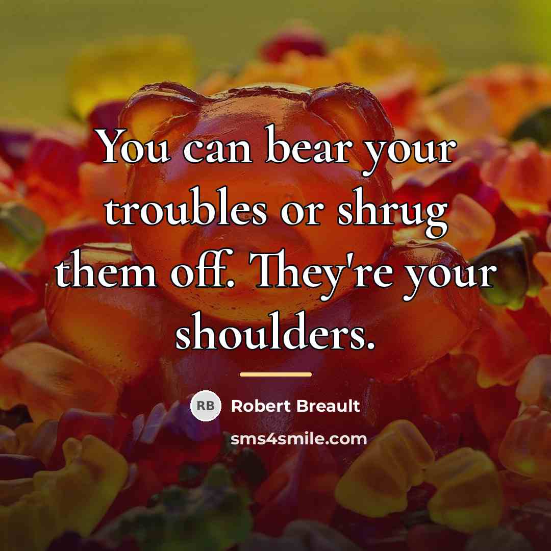“You can bear your troubles or shrug them off. They're…” quote by Robert Breault