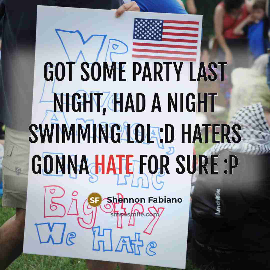 “Got some party last night, had a night swimming lol…” quote by Shennon Fabiano