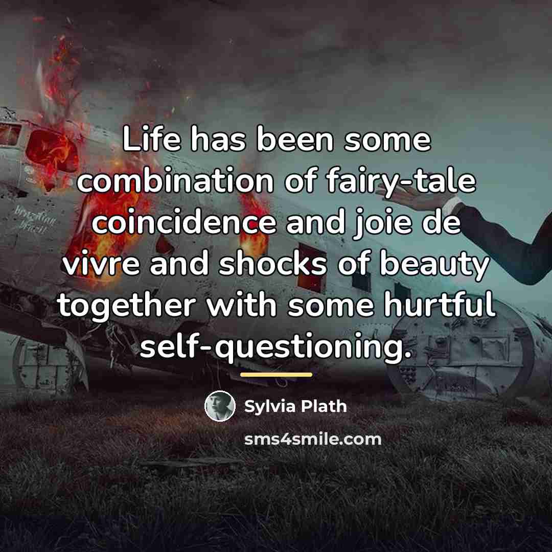 “Life has been some combination of fairy-tale coincidence and joie…” quote by Sylvia Plath