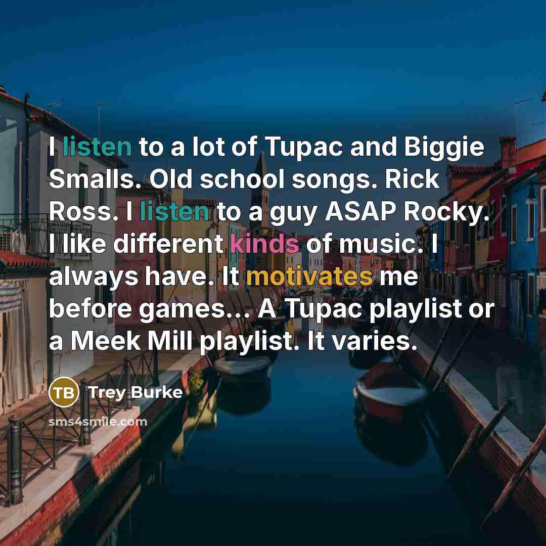“I listen to a lot of Tupac and Biggie Smalls.…” quote by Trey Burke