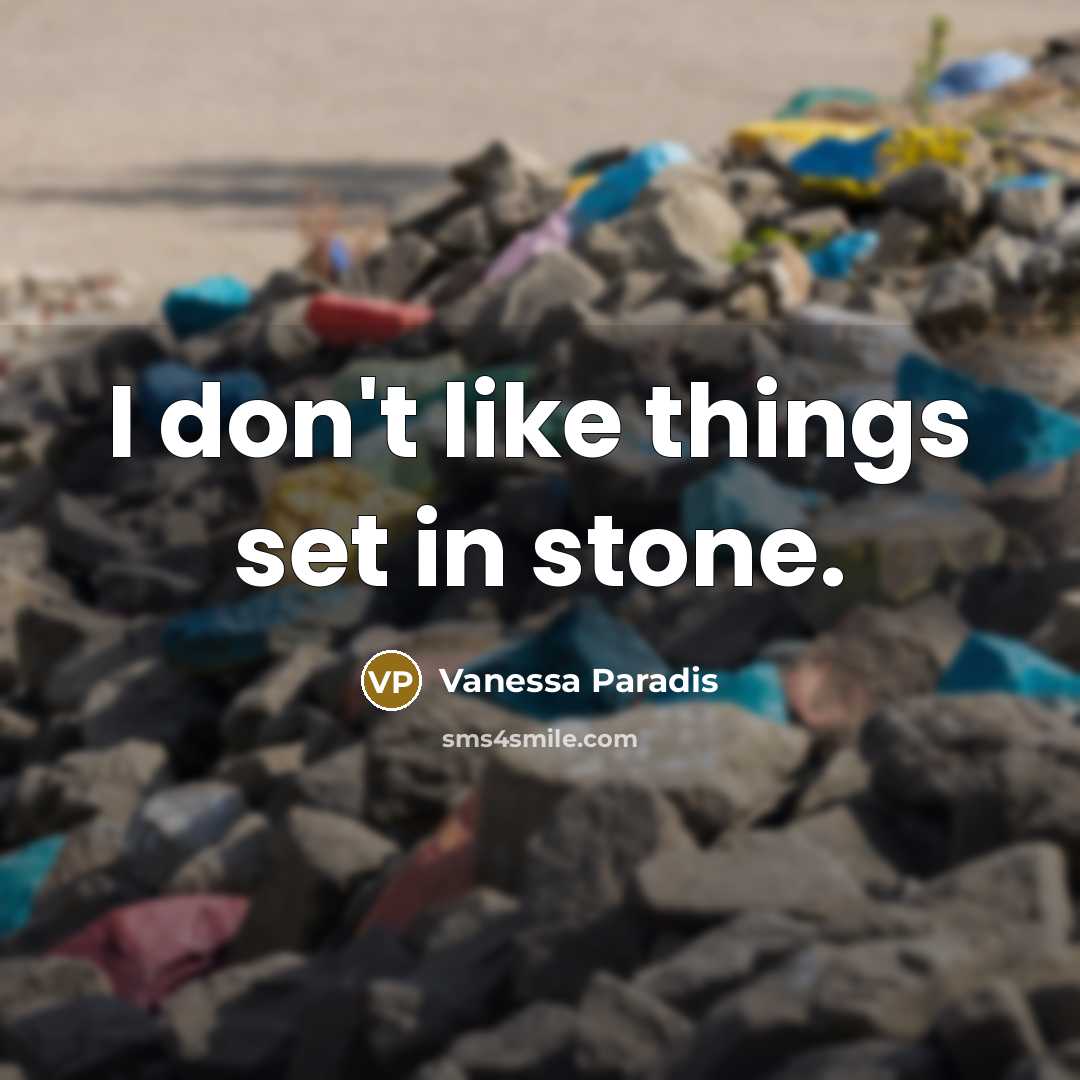 “I don't like things set in stone.” quote by Vanessa Paradis