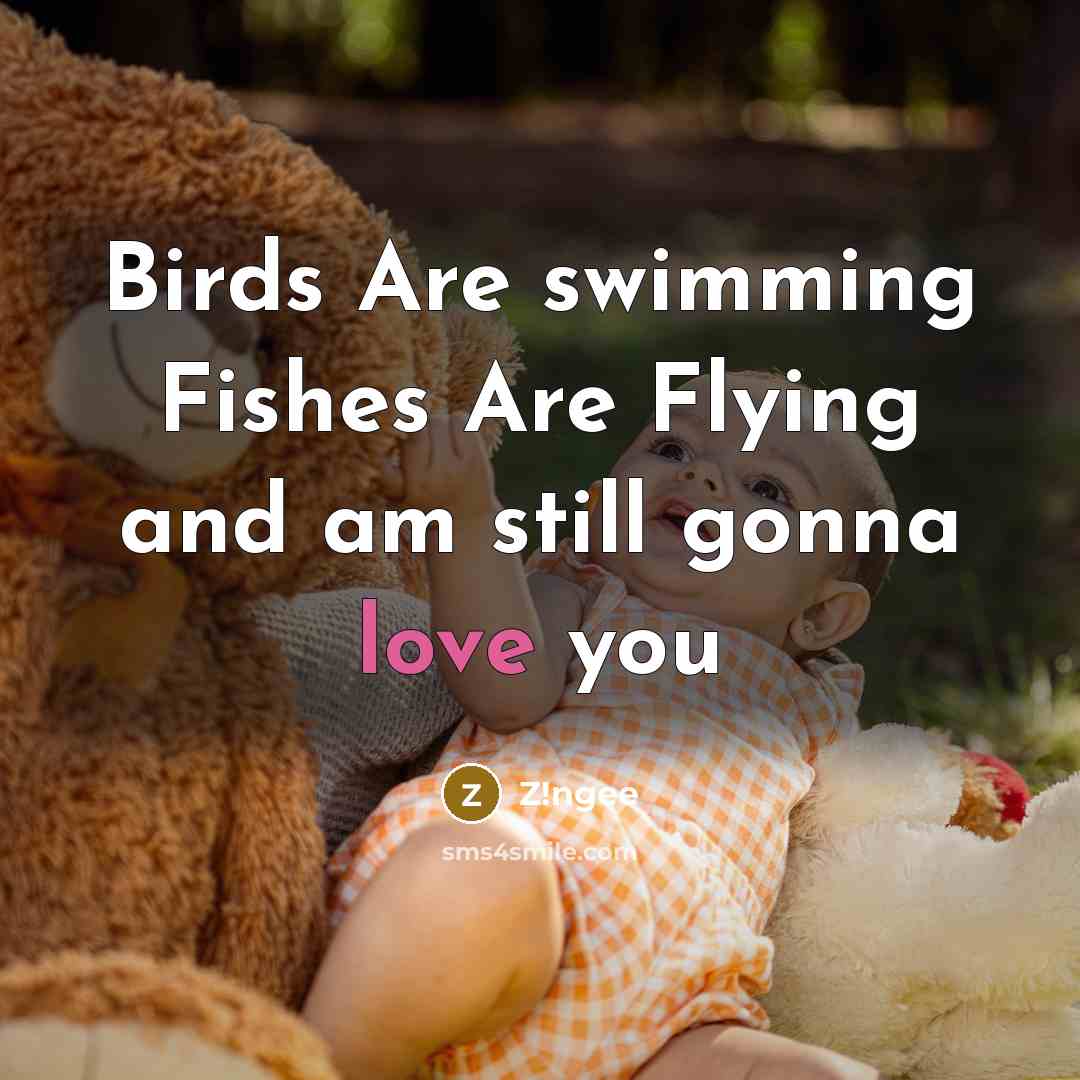 “Birds Are swimming Fishes Are Flying and am still gonna love you” quote by Z!ngee