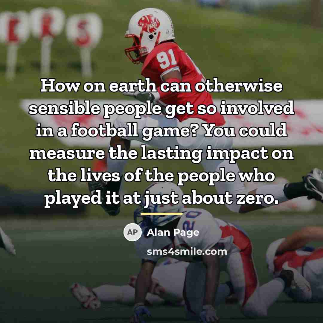 “How on earth can otherwise sensible people get so involved…” quote by Alan Page