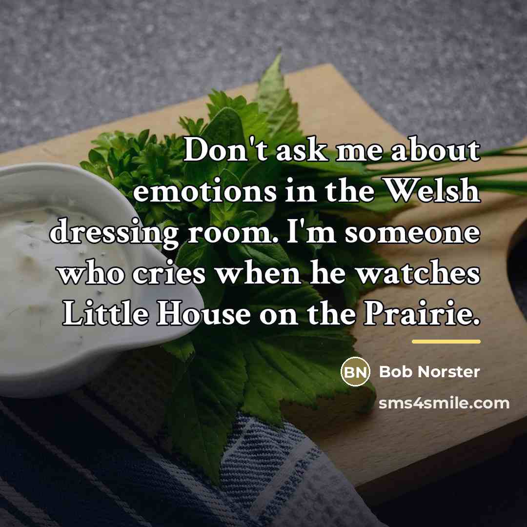 “Don't ask me about emotions in the Welsh dressing room.…” quote by Bob Norster