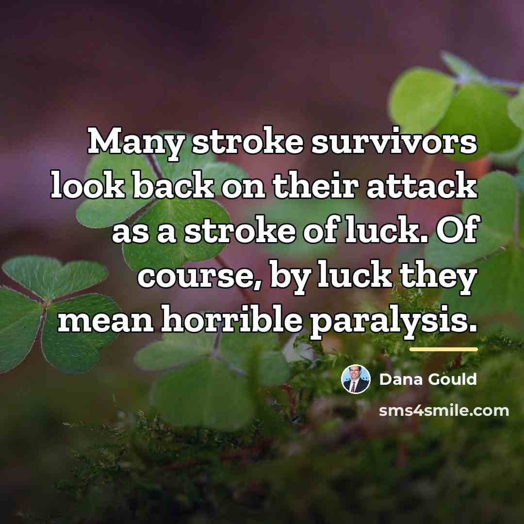 “Many stroke survivors look back on their attack as a…” quote by Dana Gould