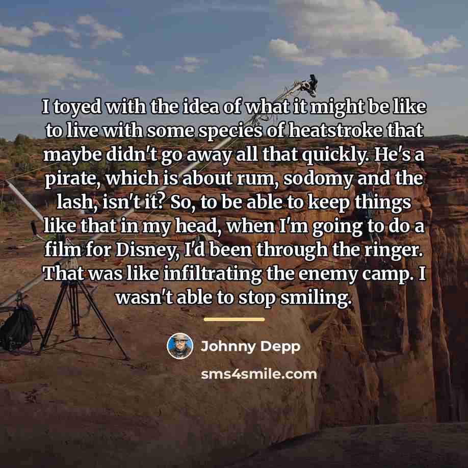 “I toyed with the idea of what it might be…” quote by Johnny Depp