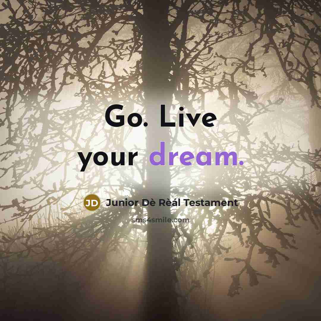 “Go. Live your dream.…” quote by Junior Dè Rèál Testament