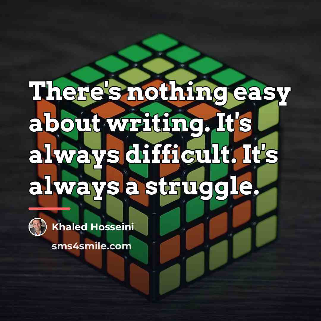 “There's nothing easy about writing. It's always difficult. It's always…” quote by Khaled Hosseini
