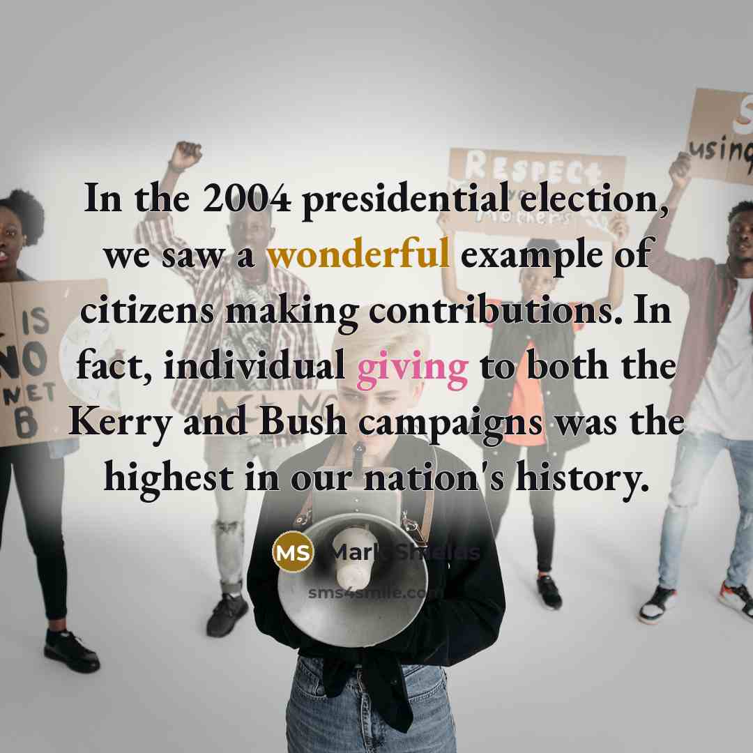 “In the 2004 presidential election, we saw a wonderful example…” quote by Mark Shields