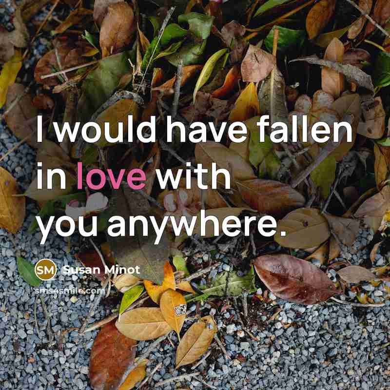 “I would have fallen in love with you anywhere.…” quote by Susan Minot