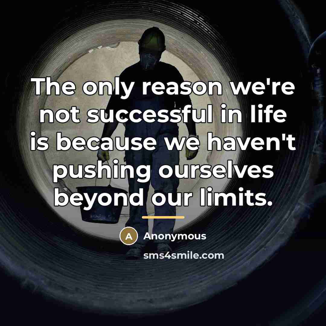 “The only reason we're not successful in life is because…” quote by Anonymous